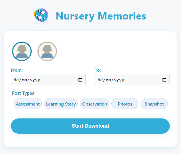 Nursery Memories Controls Screenshot